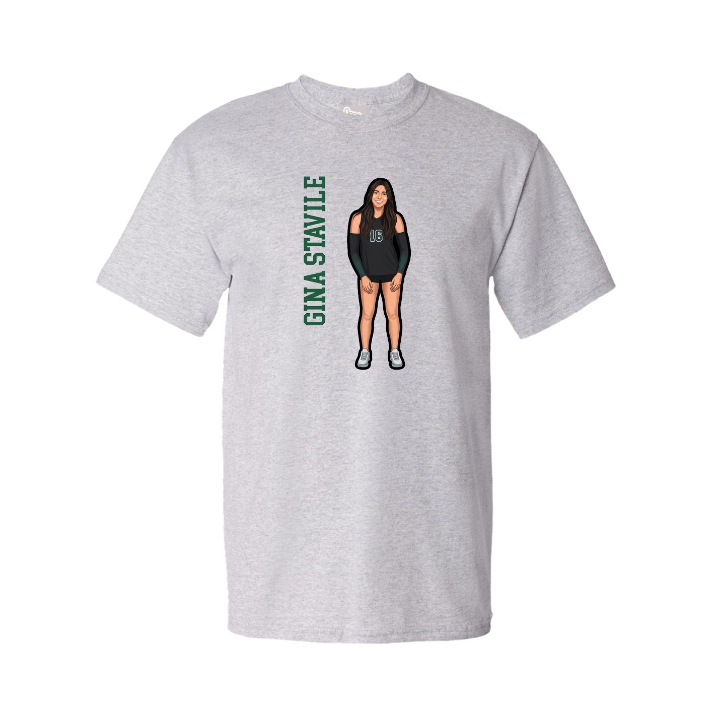 Youth Tee — Name Vertical in Grey
