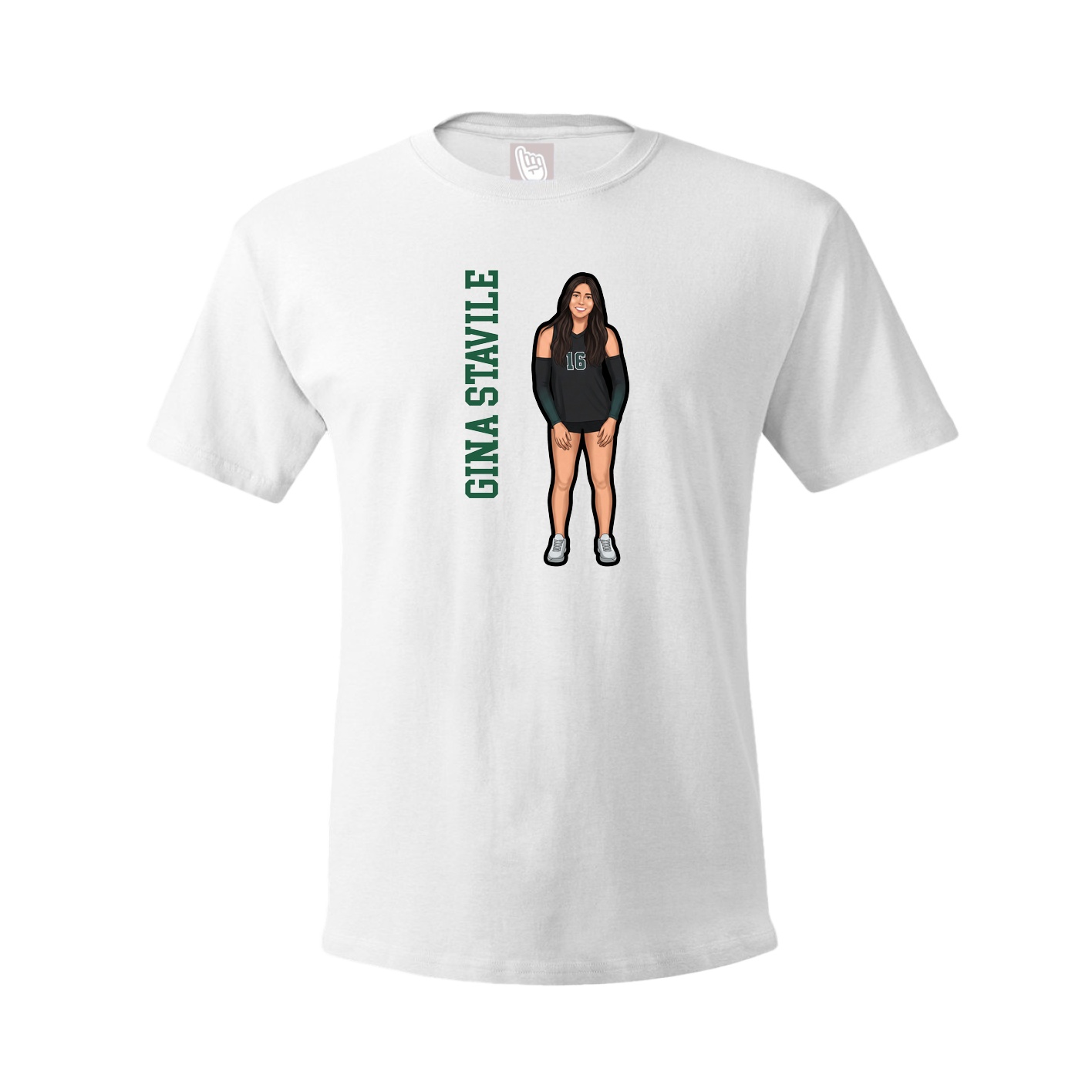 Youth Tee — Name Vertical in White