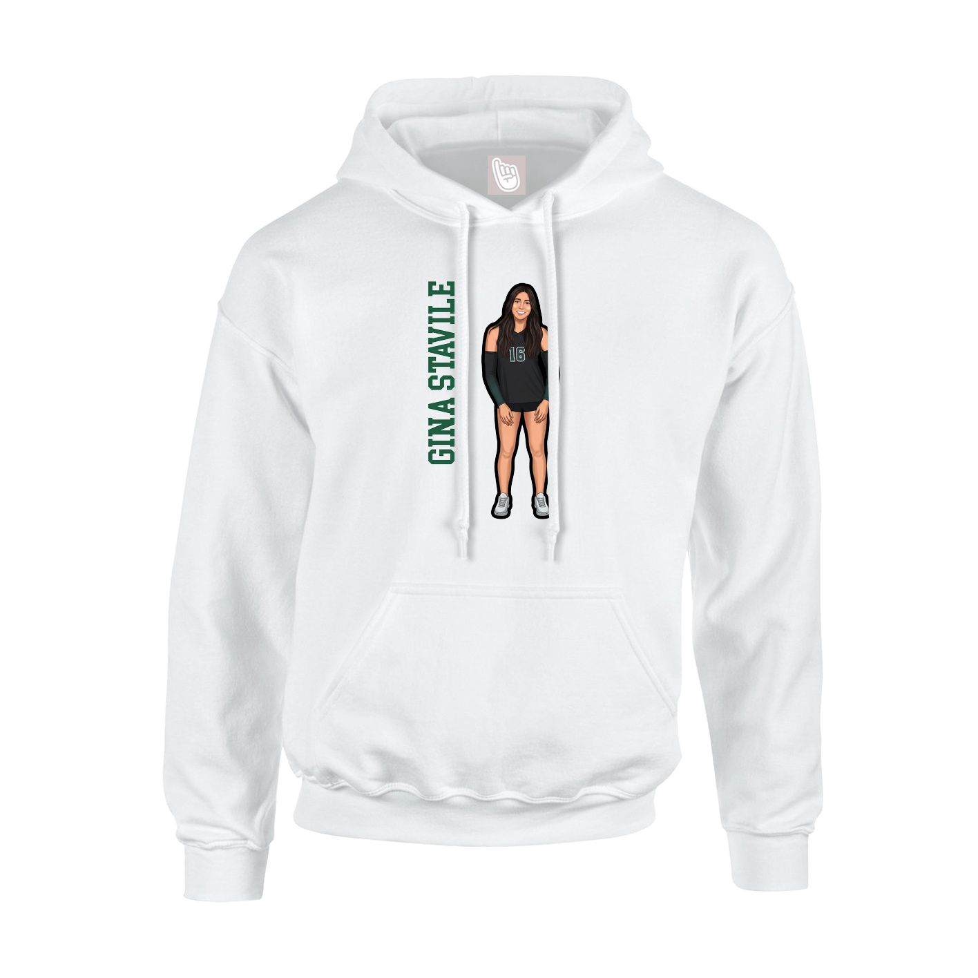 Hoodie — Name Vertical in White