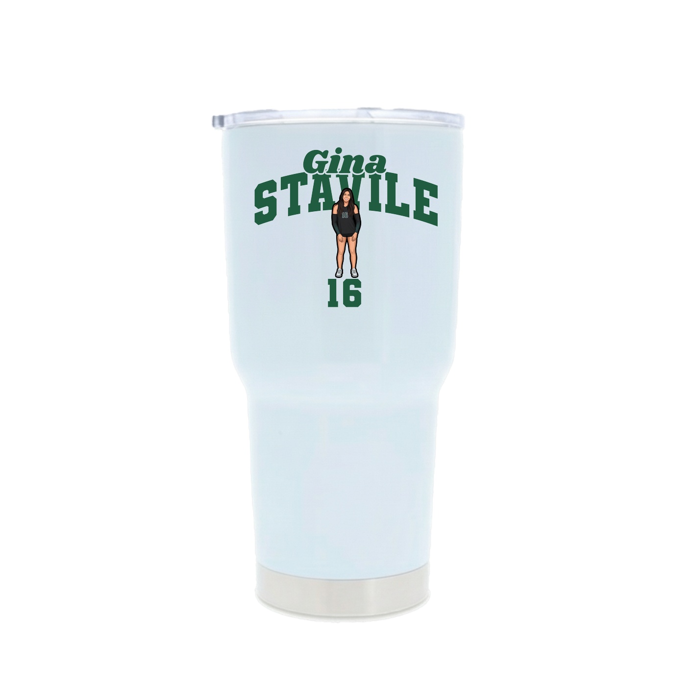 30oz Stainless Steel Tumbler — Signature Arch in White