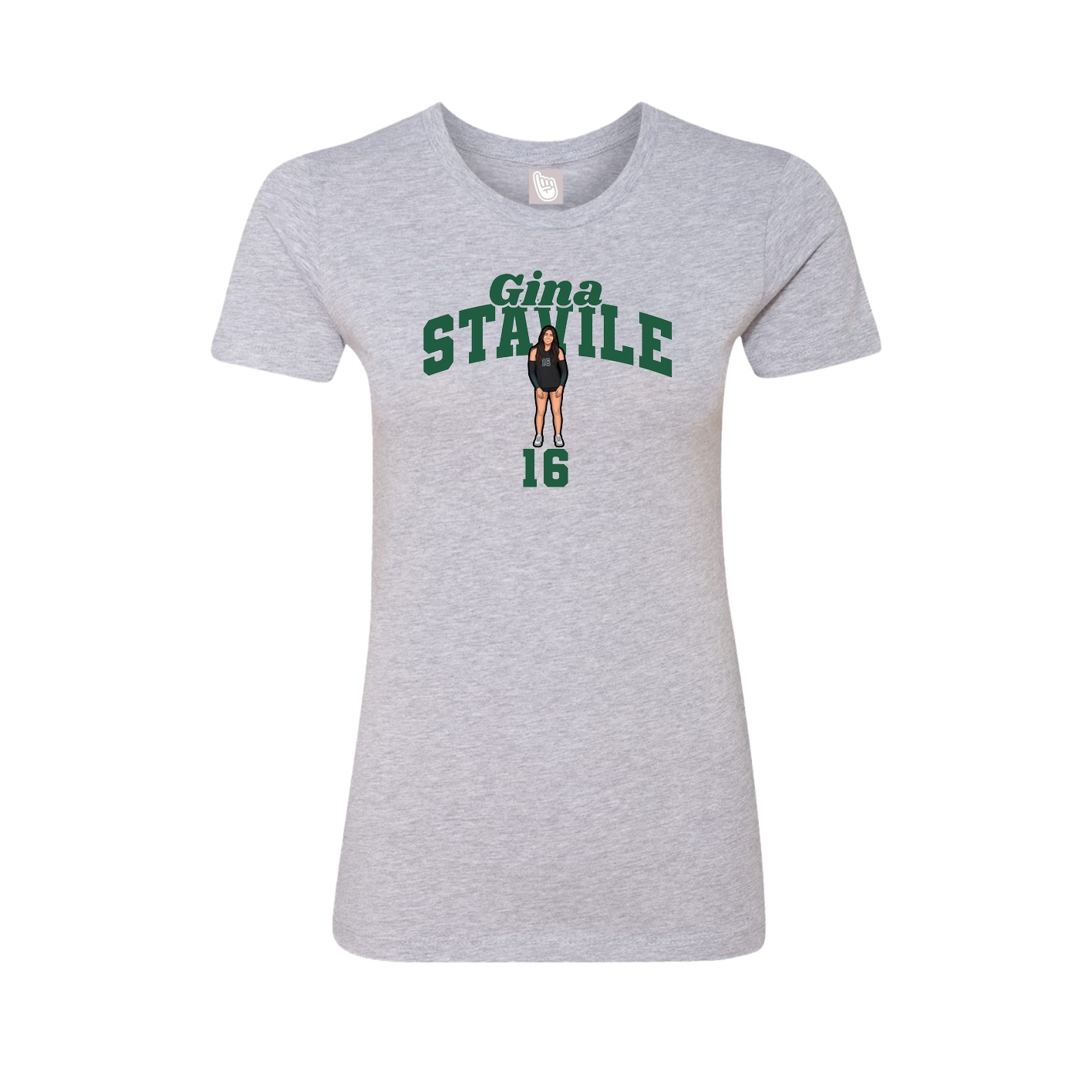 Fitted Women's Tee — Signature Arch in Grey
