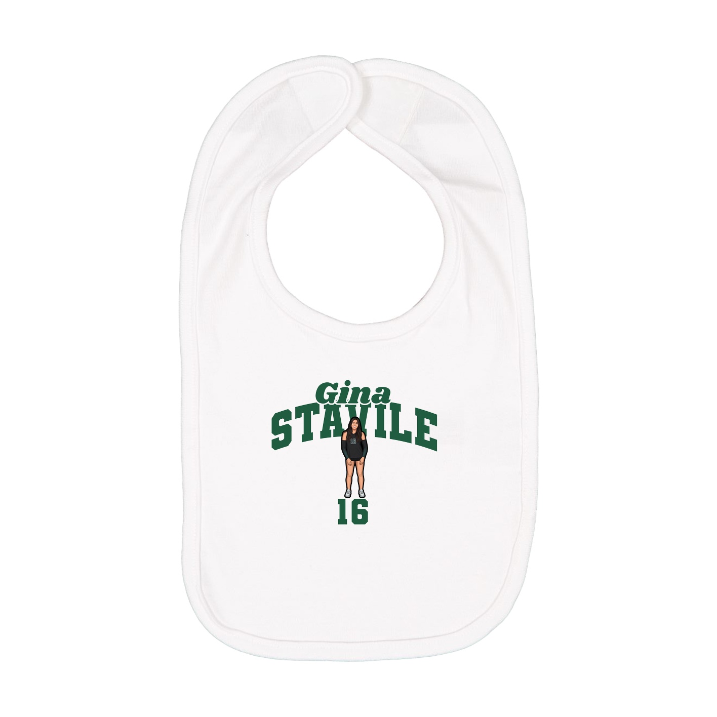 Infant Bib — Signature Arch in White