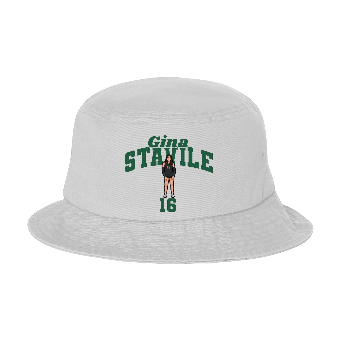 Bucket Cap — Signature Arch in White