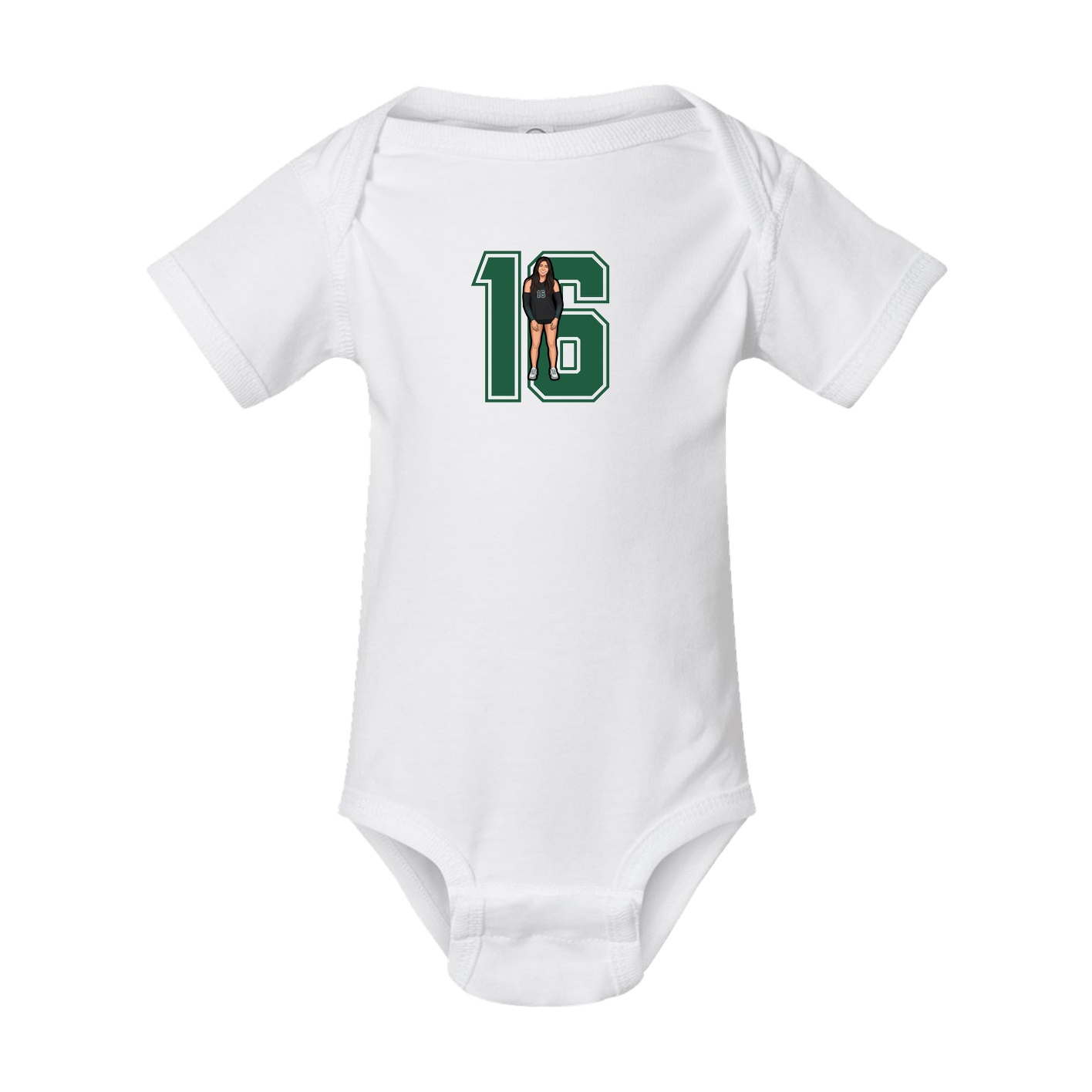 Baby Onesie — Number in White