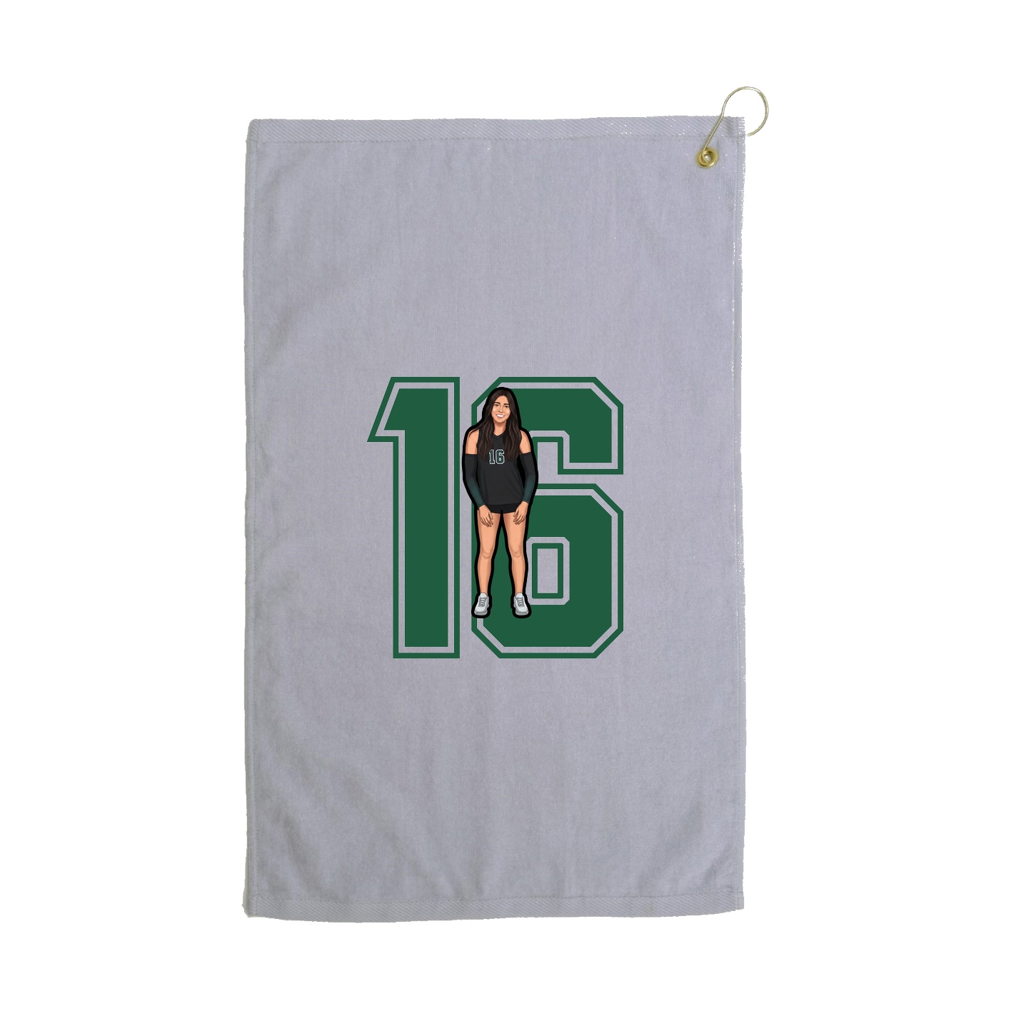 Golf Towel — Number in Grey