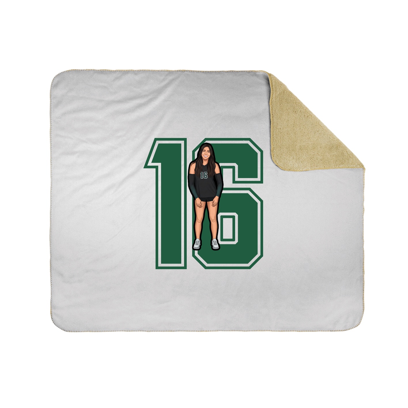 Throw Blanket — Number in White