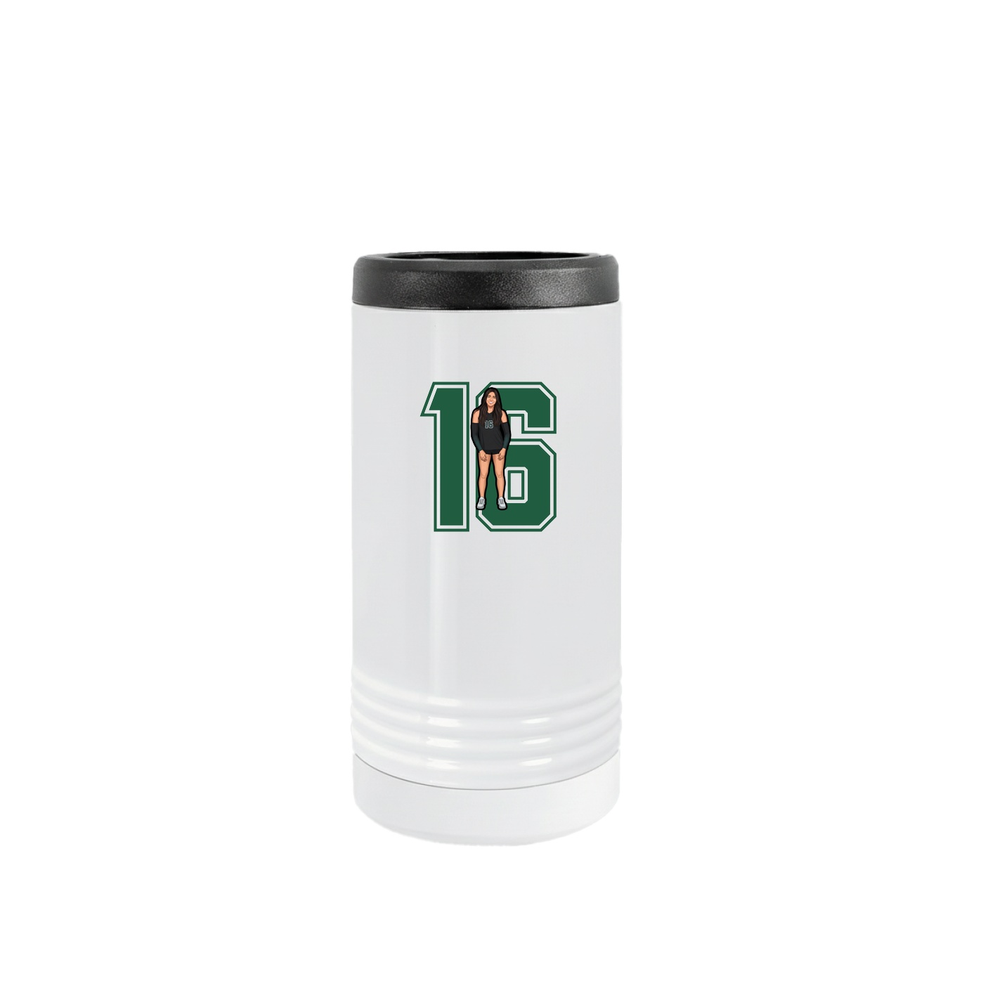 Slim Beverage Holder — Number in White
