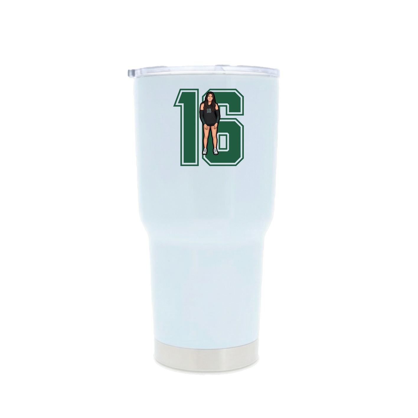 30oz Stainless Steel Tumbler — Number in White