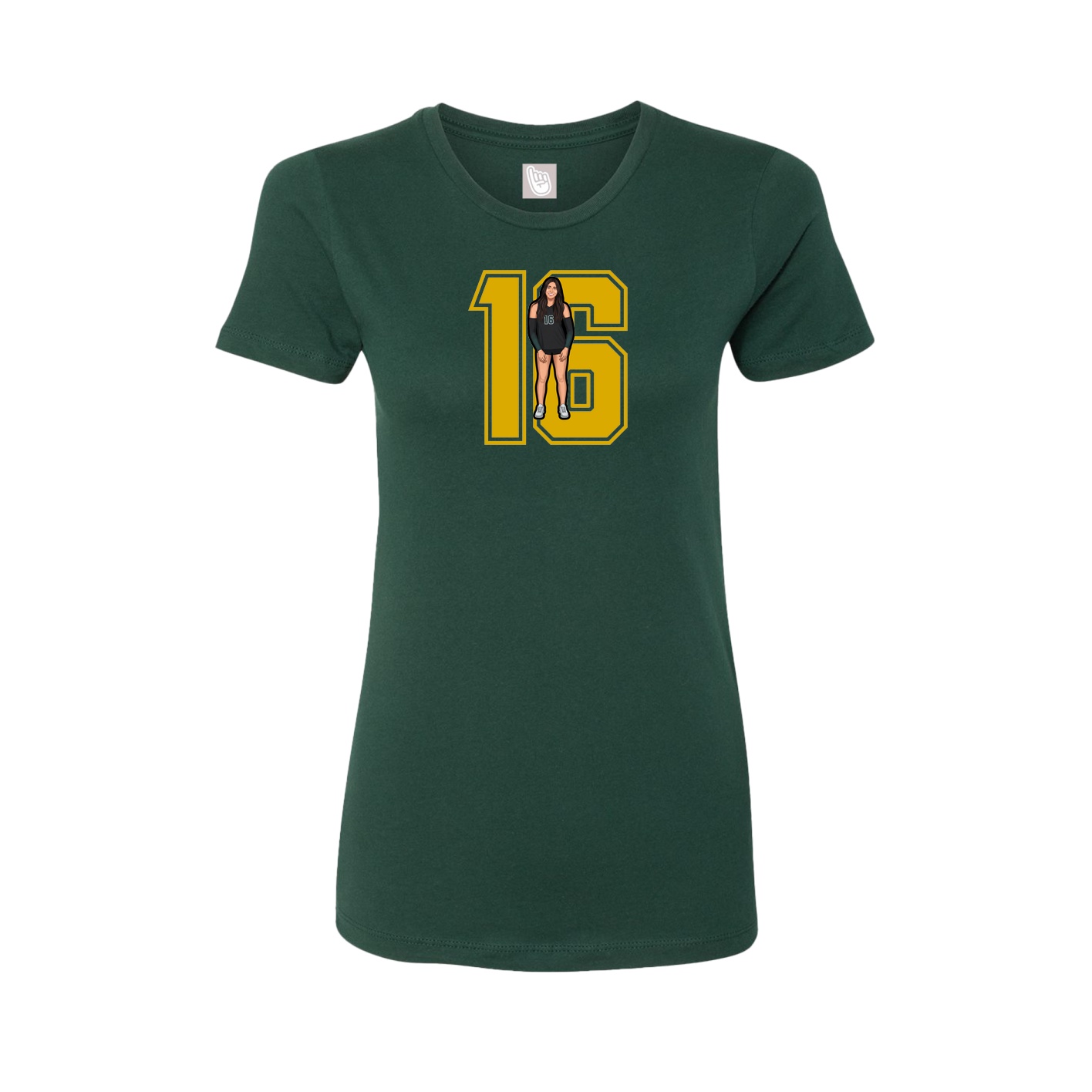 Womens Tee — Number in Green