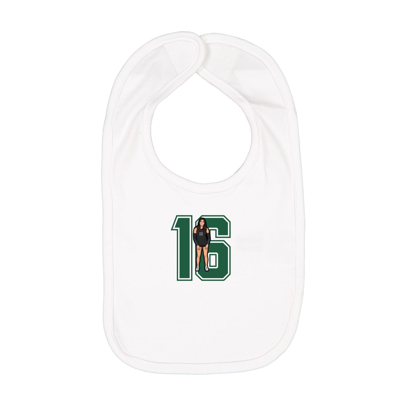 Infant Bib — Number in White