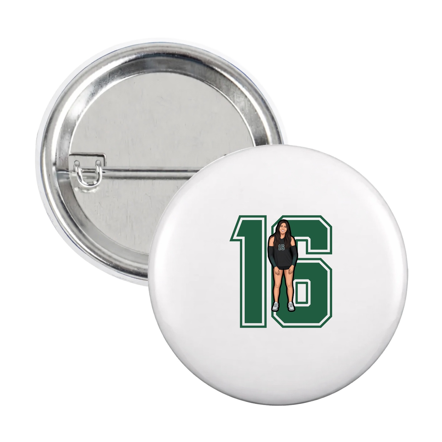 Game Day Button — Number in White