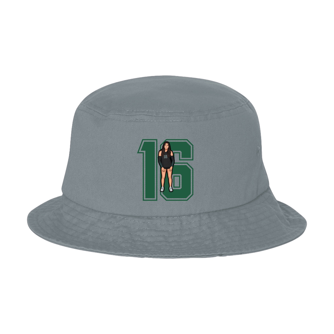 Bucket Cap — Number in Grey