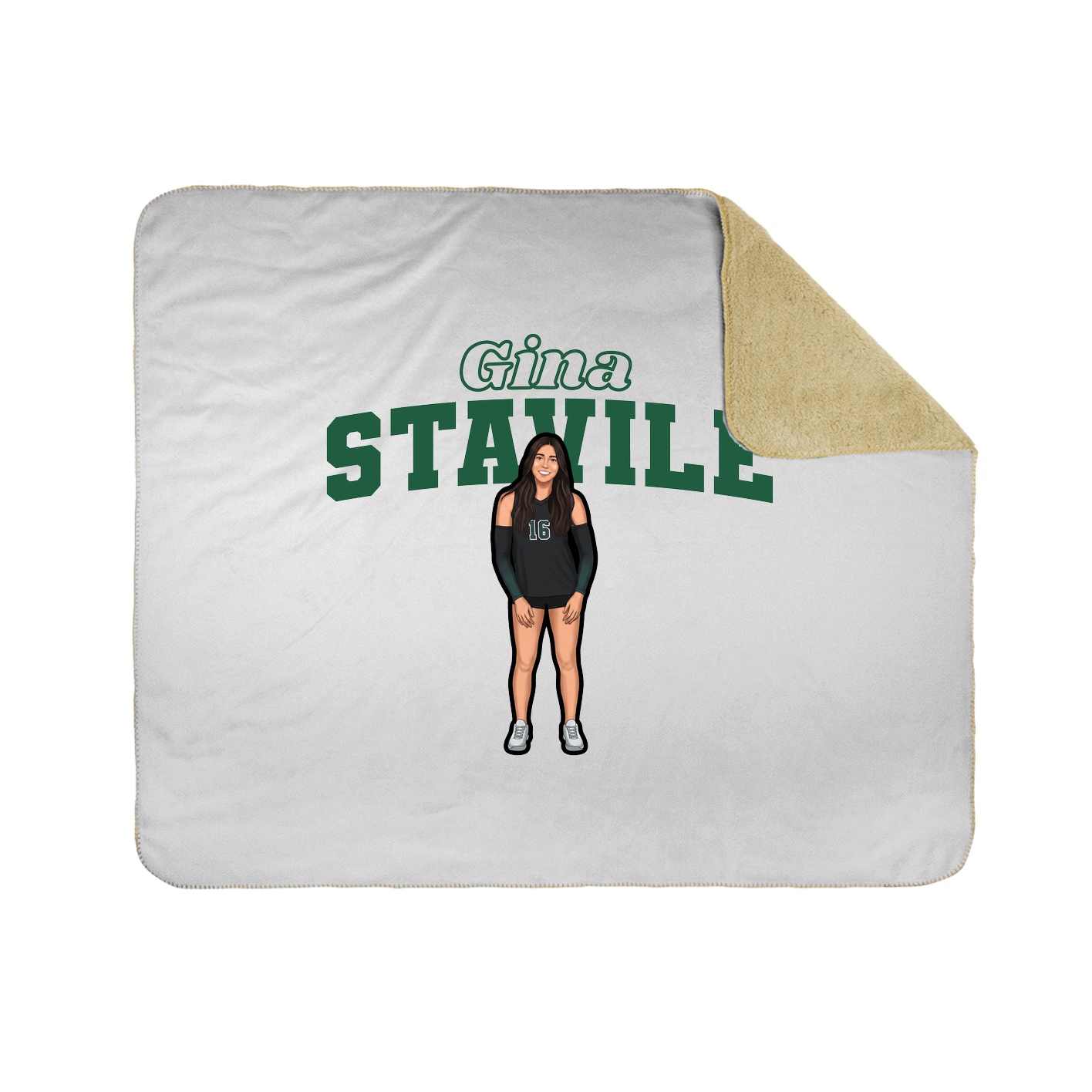 Throw Blanket — Name Arch in White