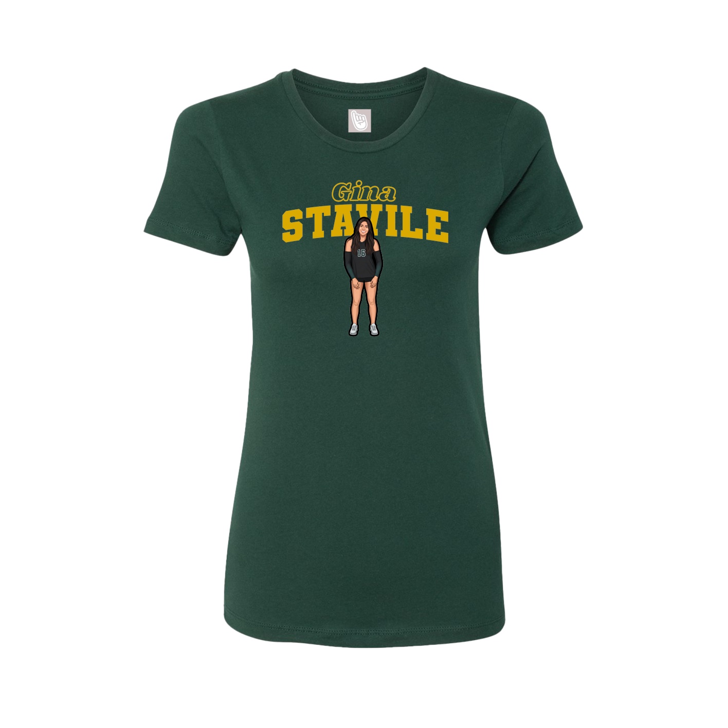 Womens Tee — Name Arch in Green
