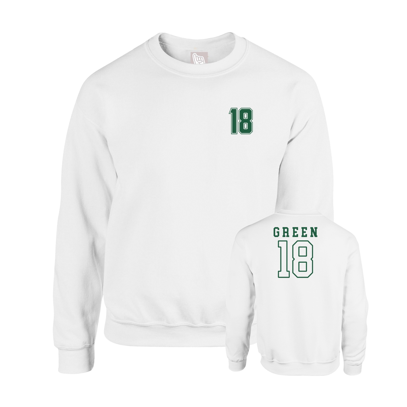 Fleece Crew — Chest Back in White