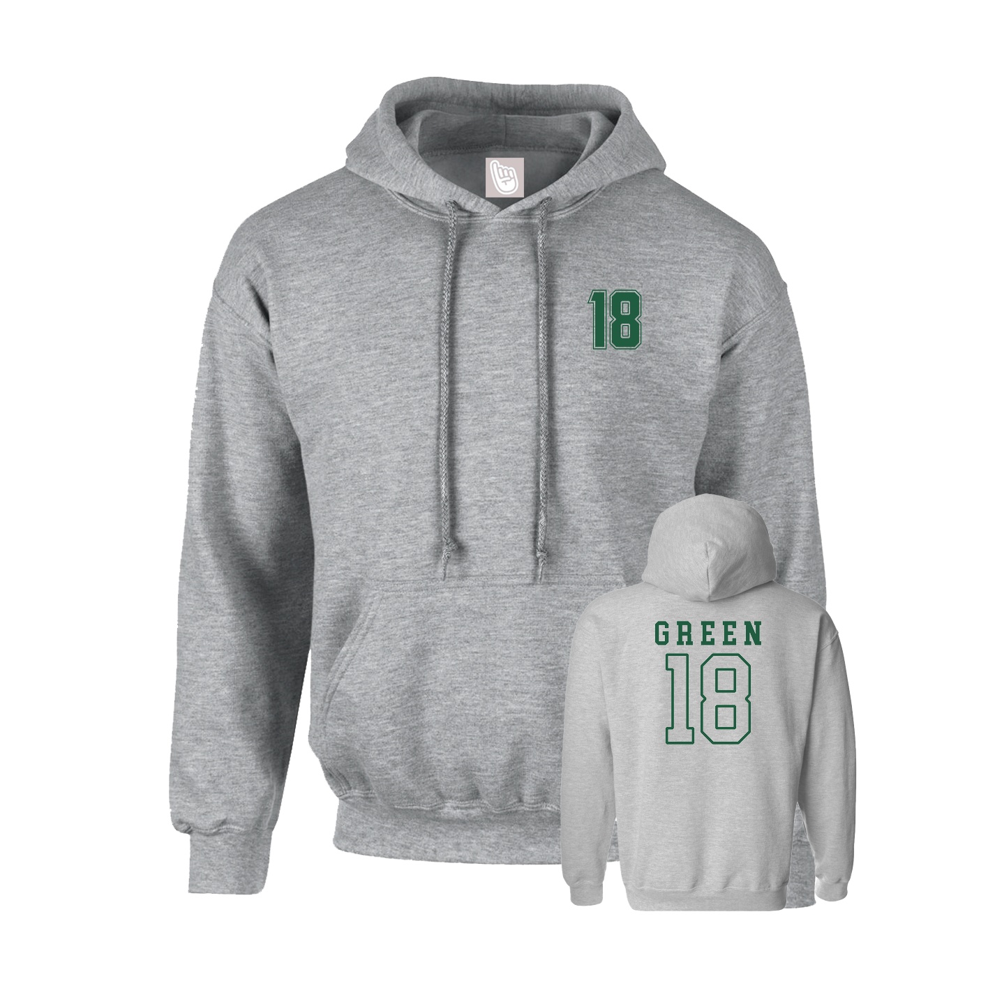 Youth Hoodie — Chest Back in Grey