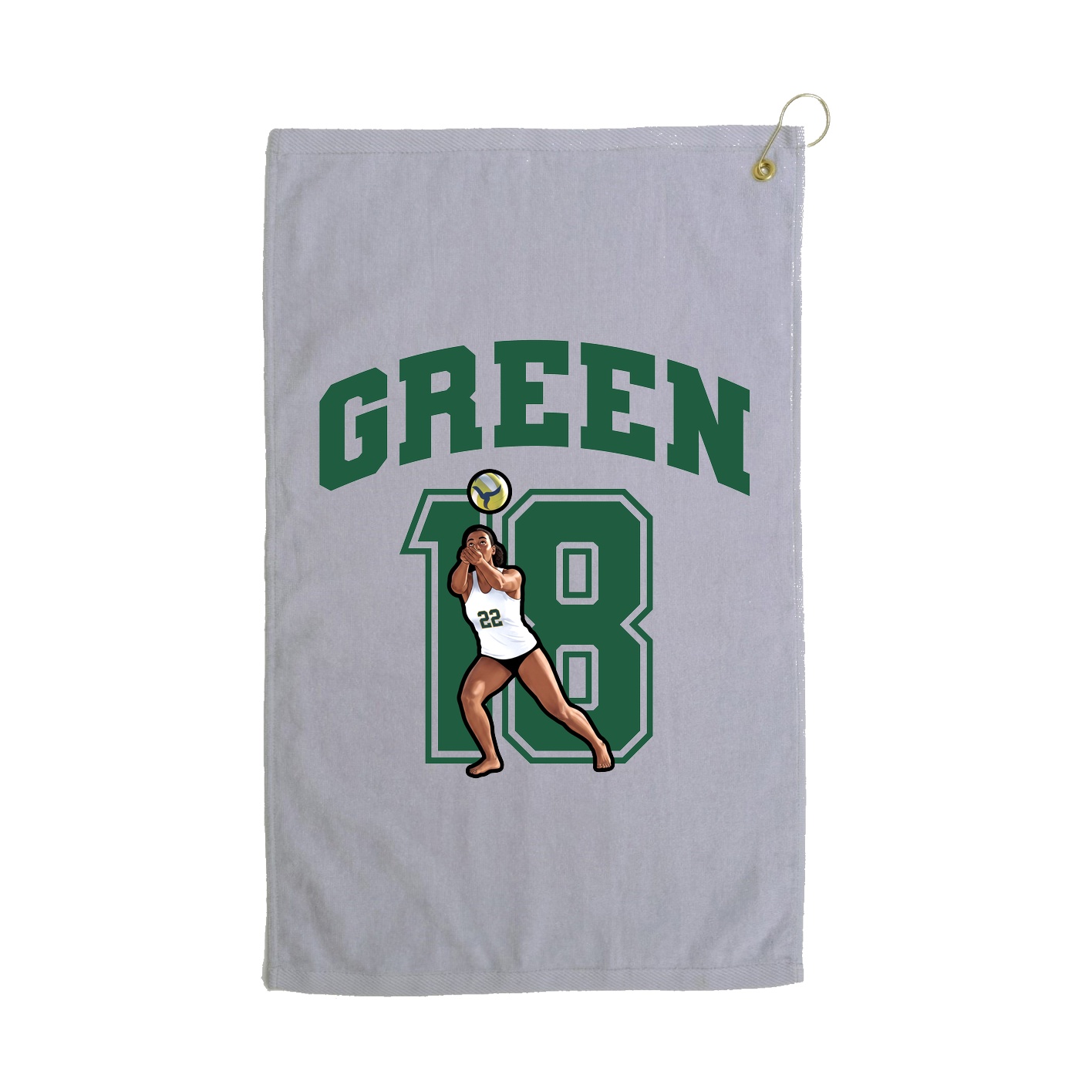 Golf Towel — Number in Grey