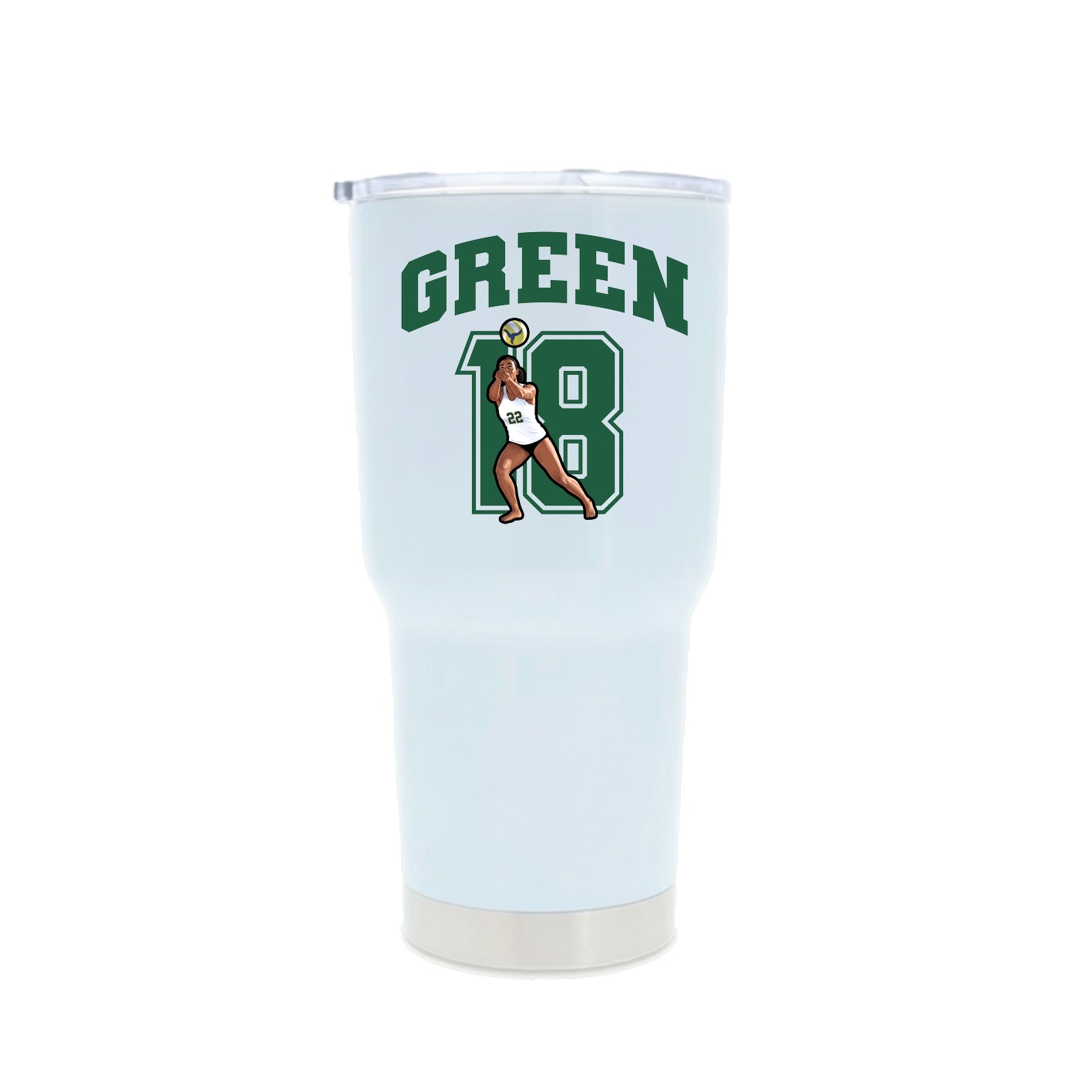 30oz Stainless Steel Tumbler — Number in White