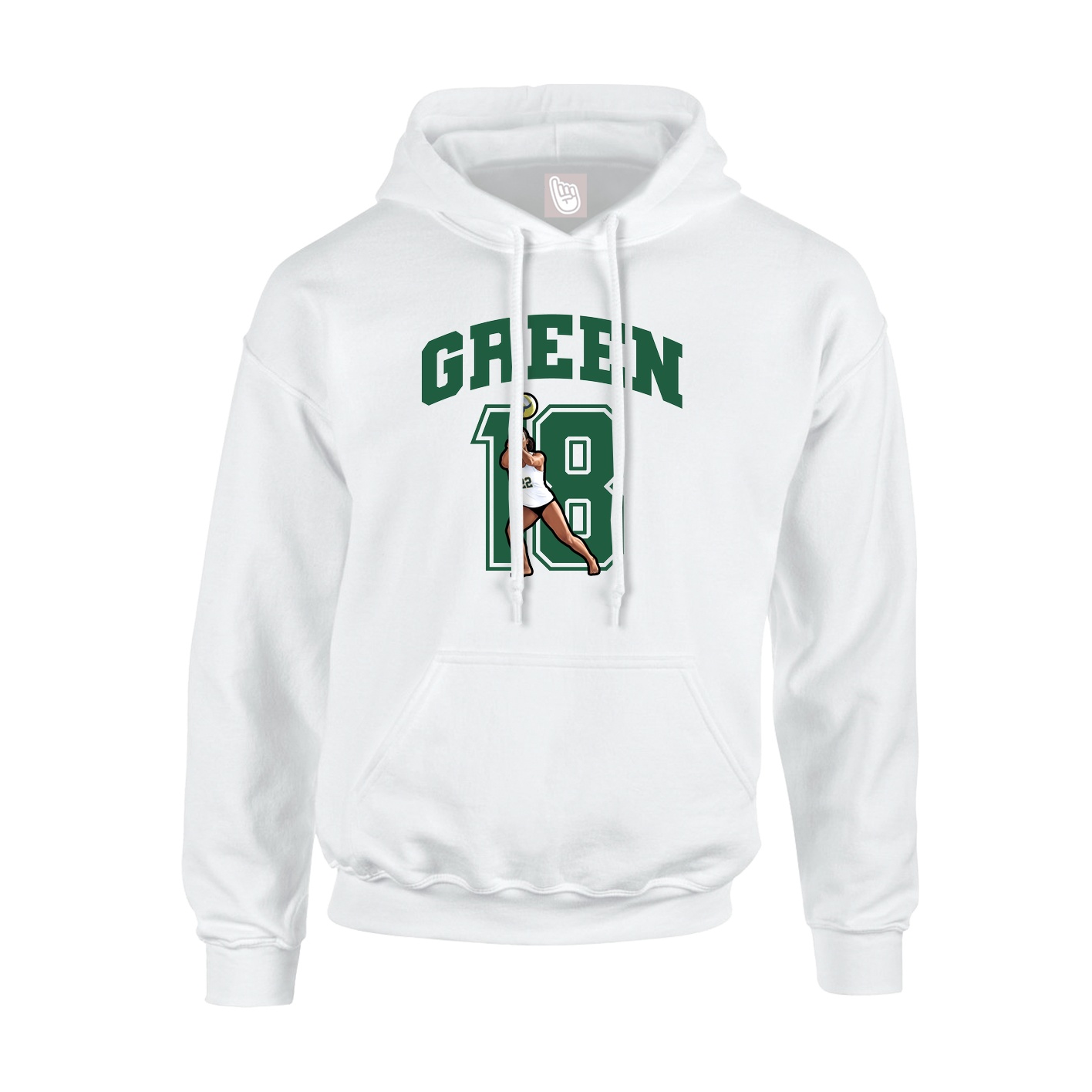 Hoodie — Number in White