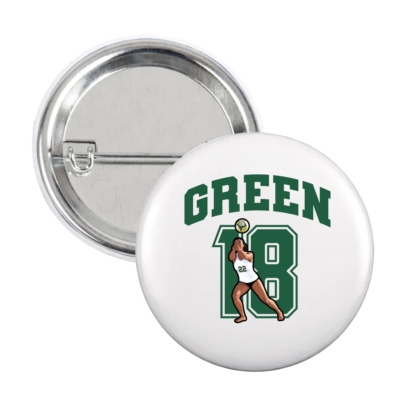 Game Day Button — Number in White