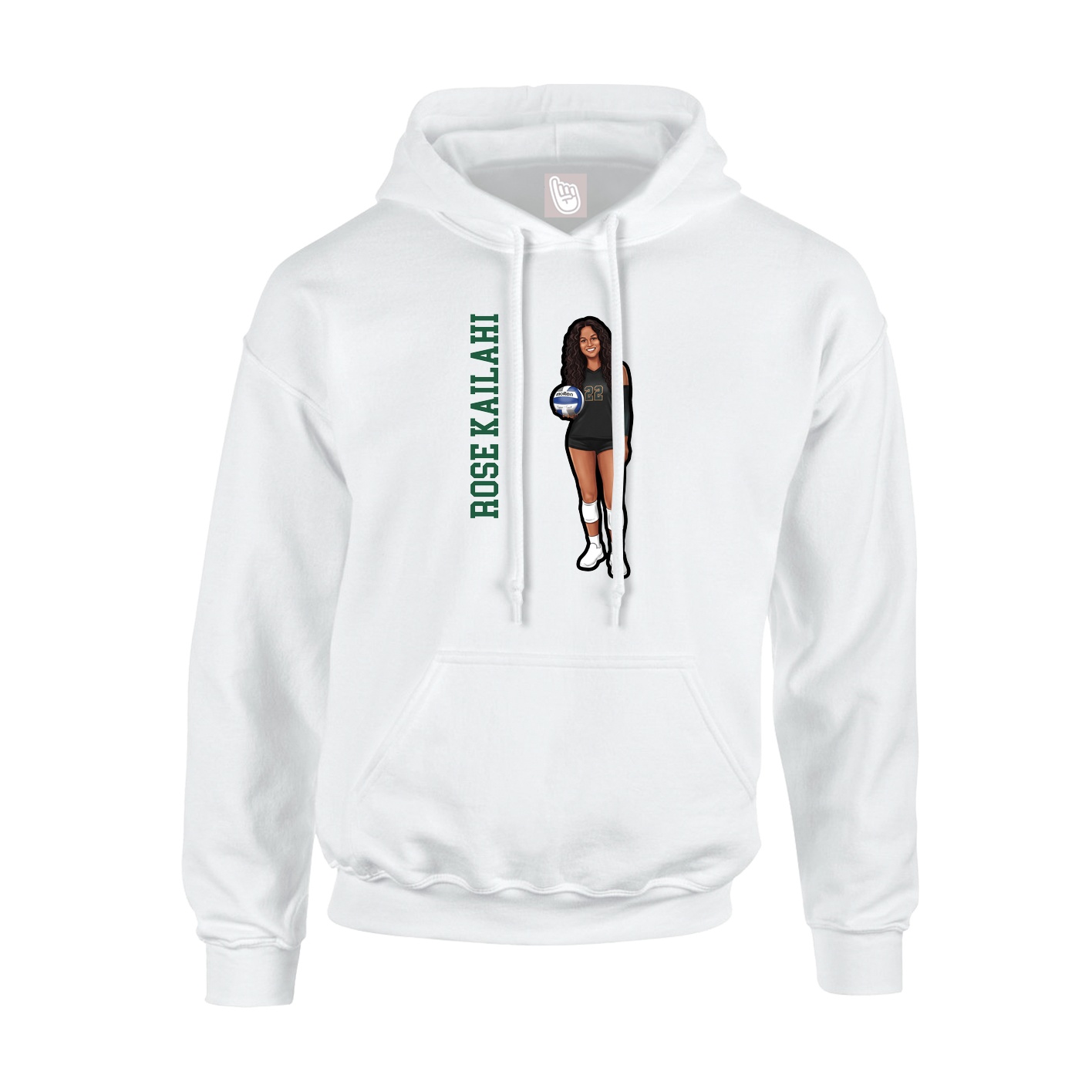 Hoodie — Name Vertical in White