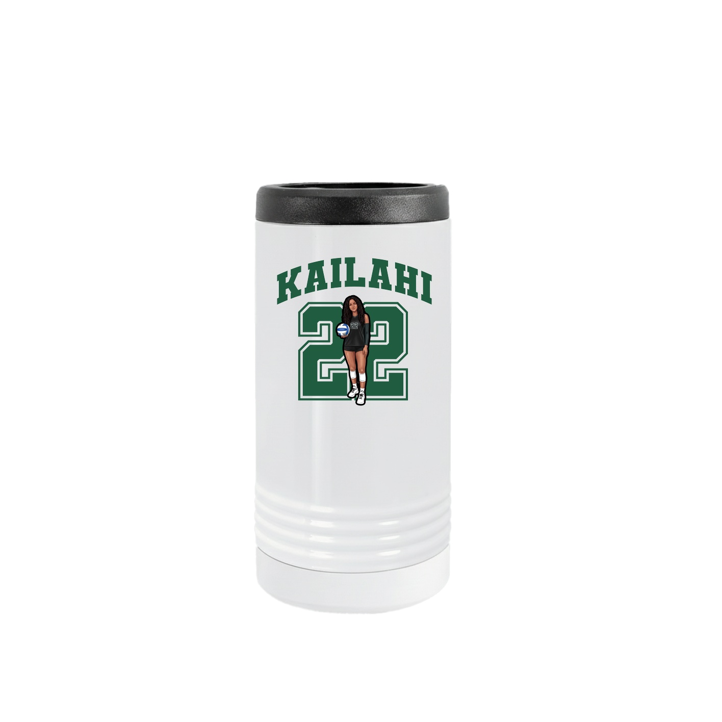 Slim Beverage Holder — Number in White