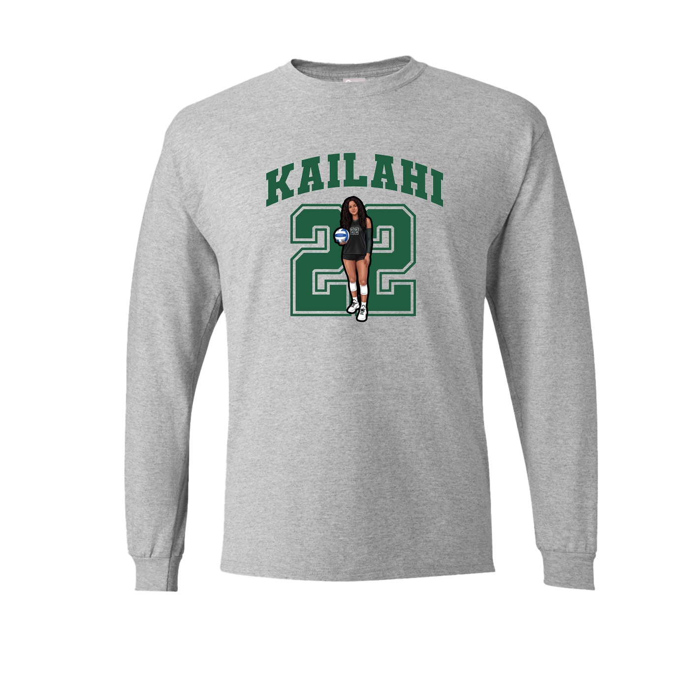 Long Sleeve Tee — Number in Grey