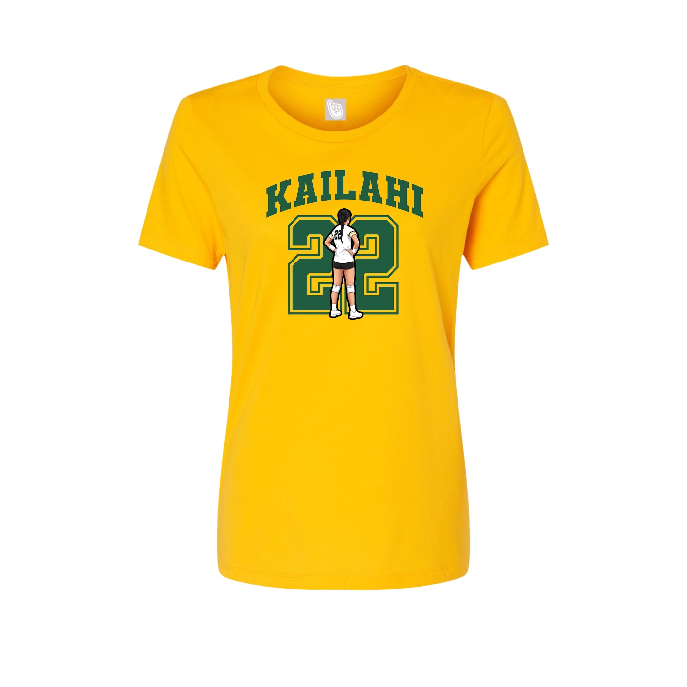 Fitted Women's Tee — Number in Gold
