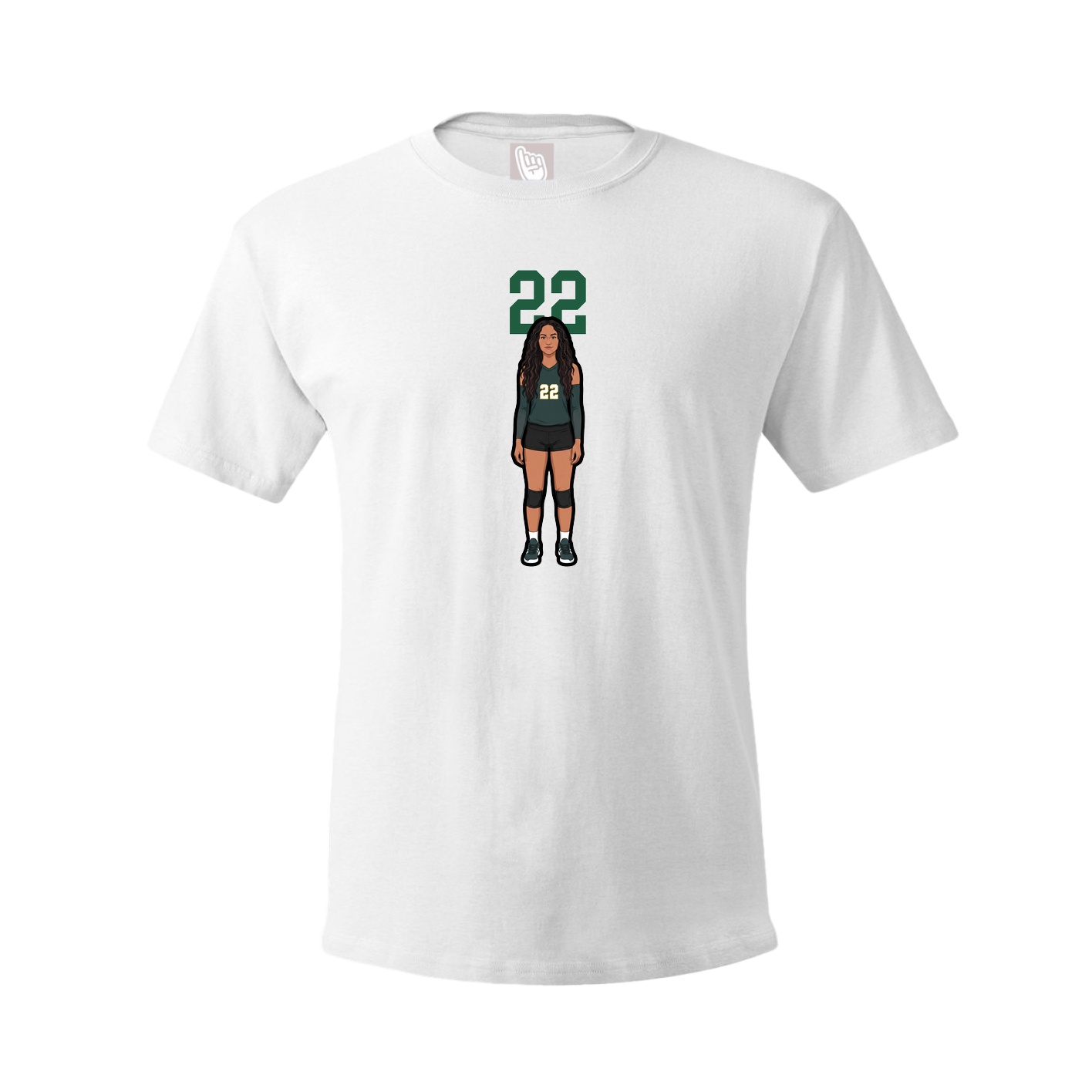 Youth Tee — Number Top in White