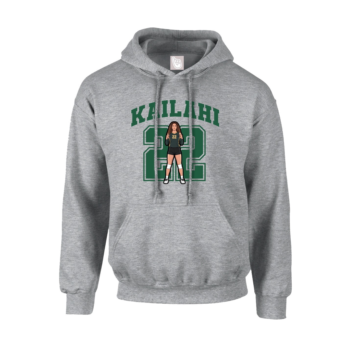 Hoodie — Number in Grey