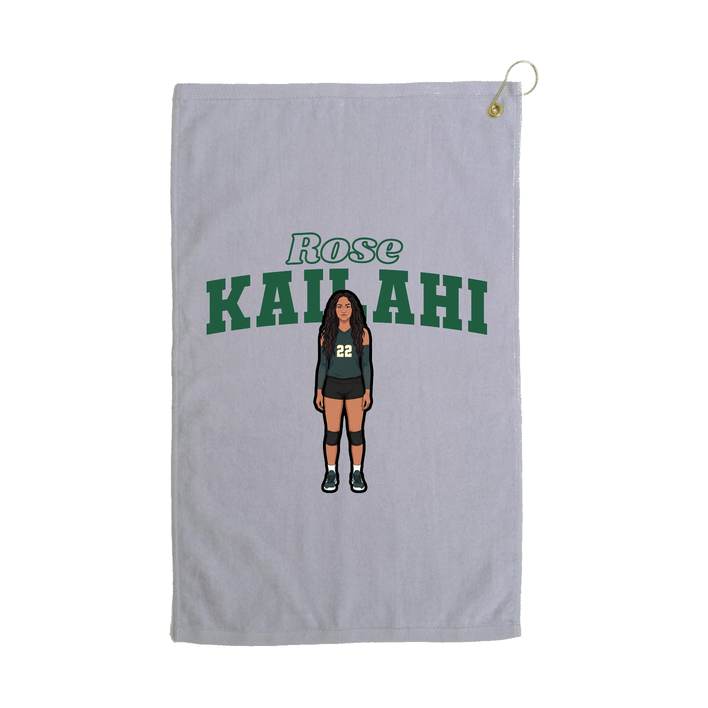 Golf Towel — Name Arch in Grey
