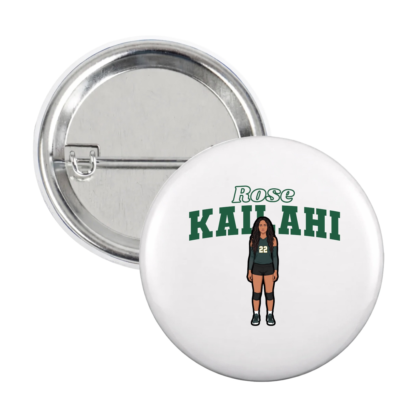 Game Day Button — Name Arch in White