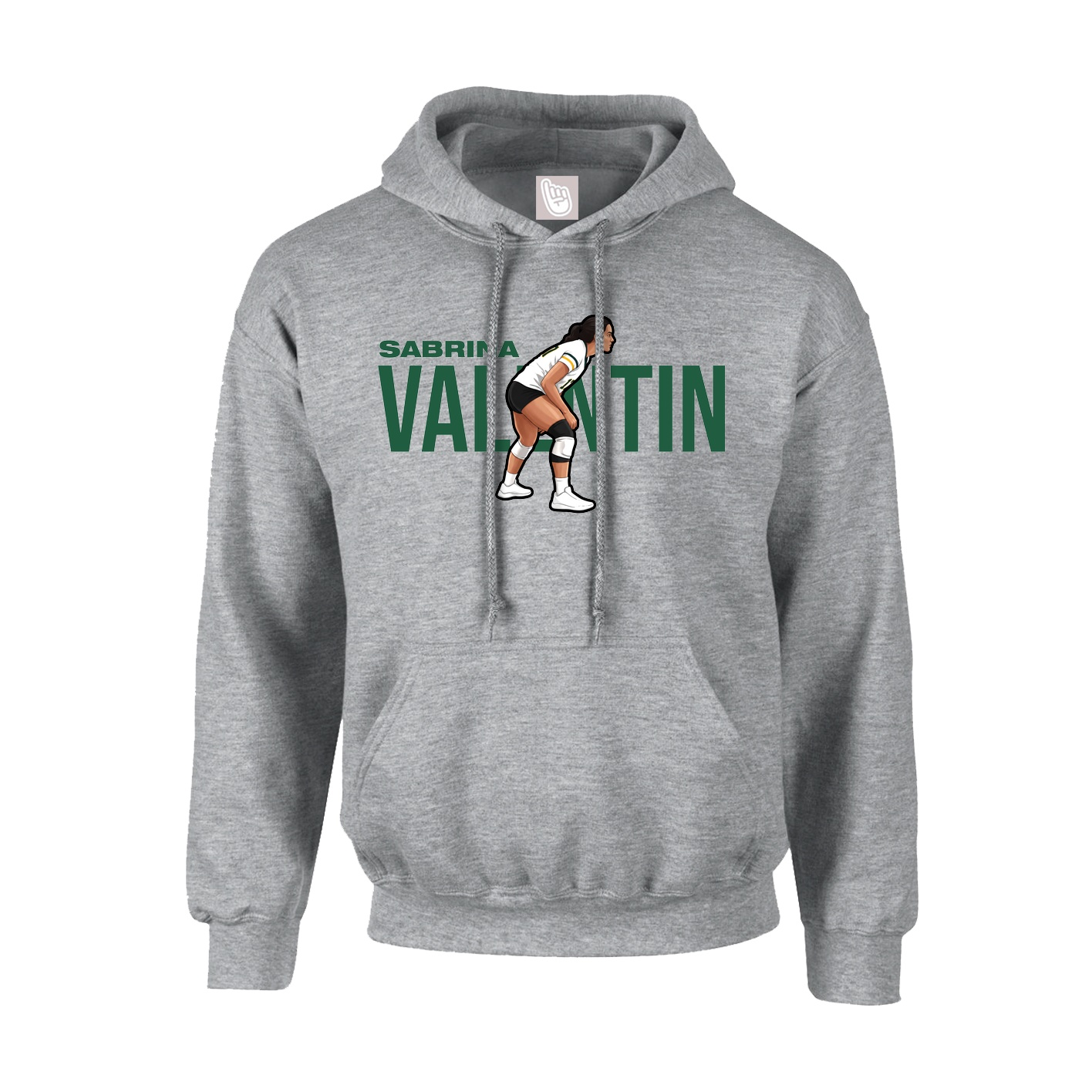 Hoodie — Player Name in Grey