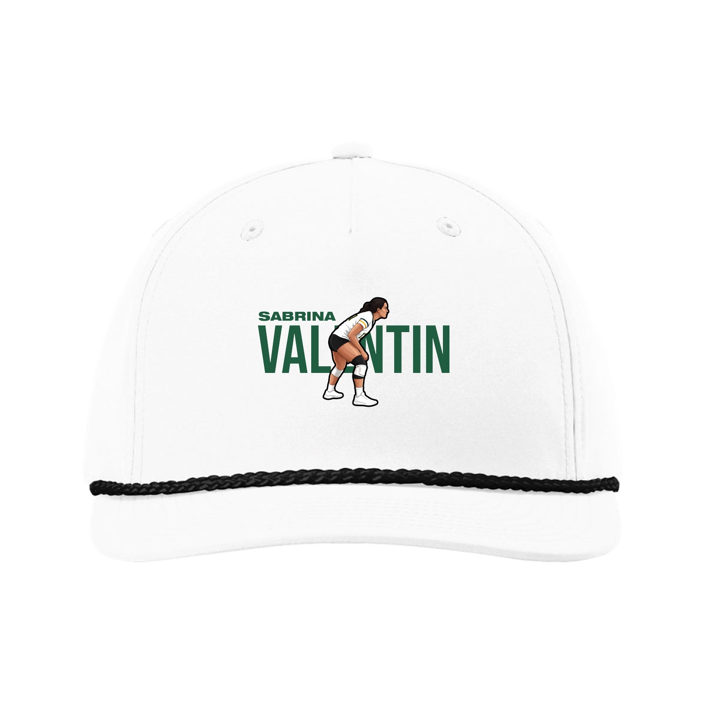 Five-Panel Classic Rope Cap — Player Name in White