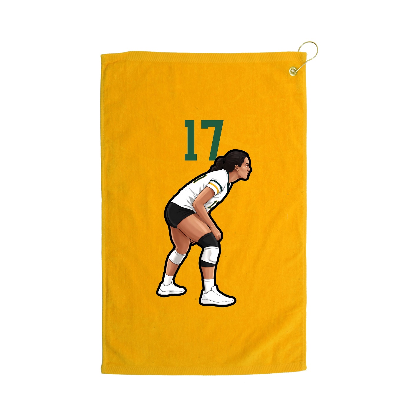 Golf Towel — Number Top in Gold