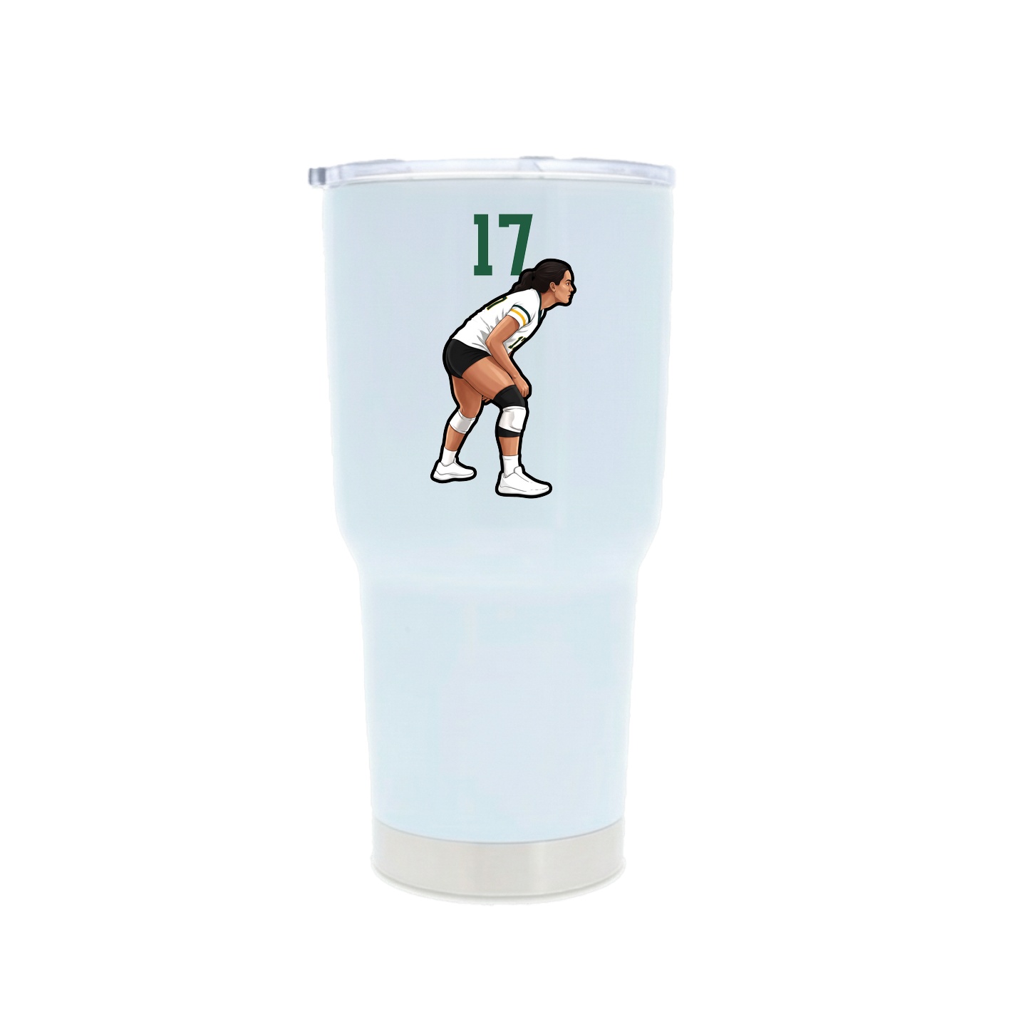 30oz Stainless Steel Tumbler — Number Top in White