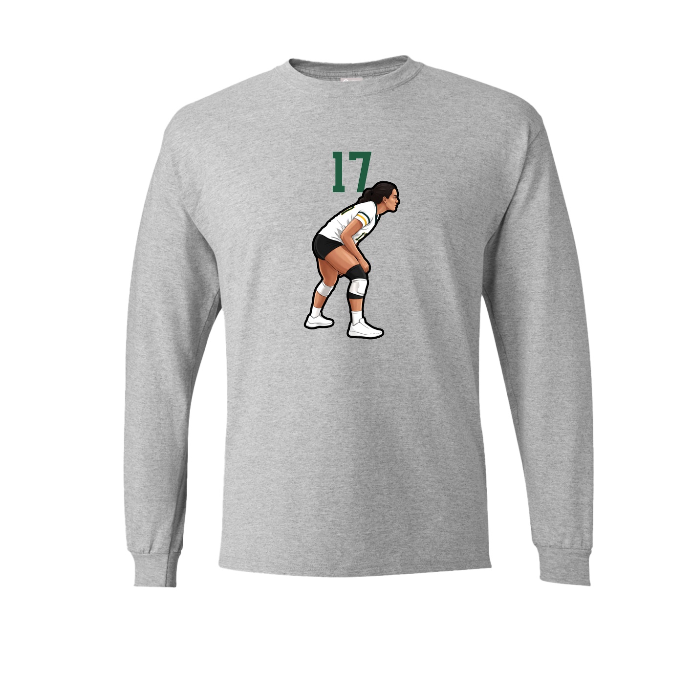 Long Sleeve Tee — Number Top in Grey