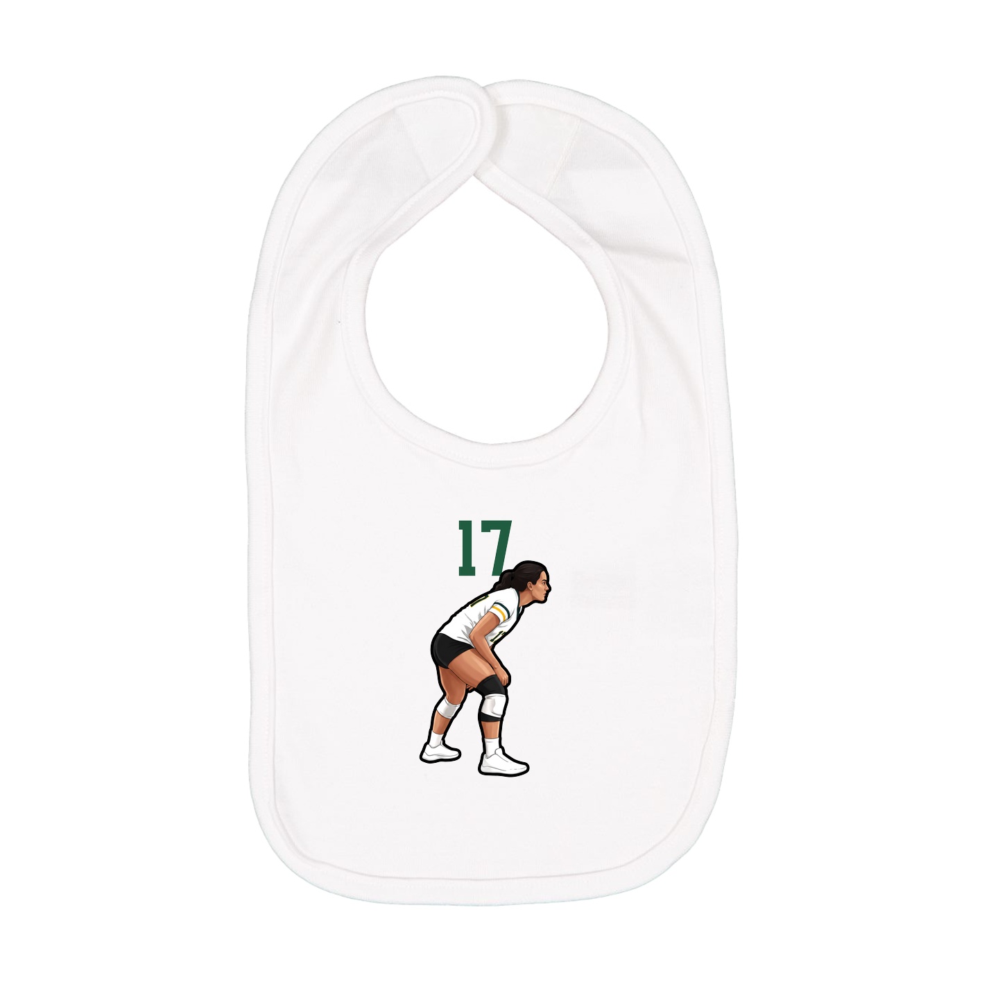 Infant Bib — Number Top in White