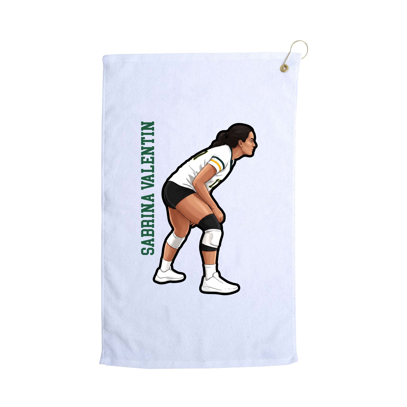 Golf Towel — Name Vertical in White