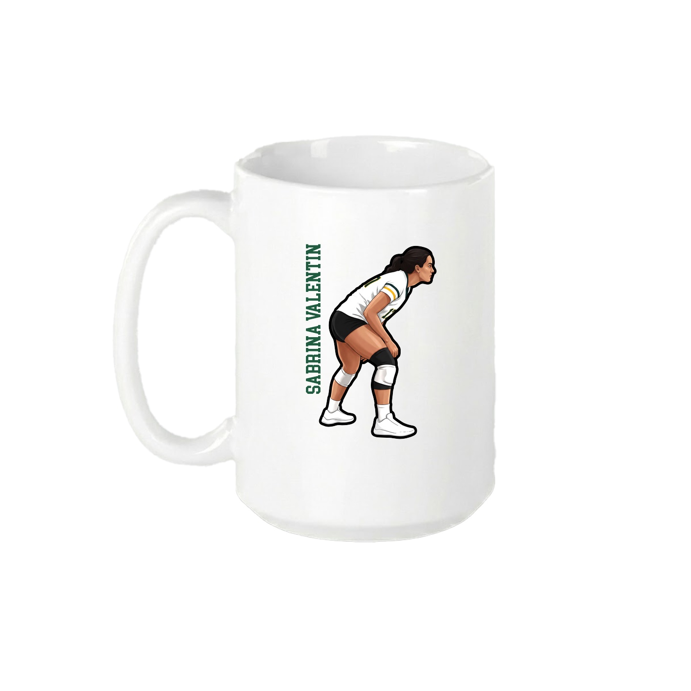 15oz Coffee Mug — Name Vertical in White