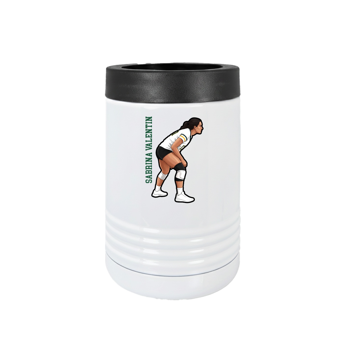 Beverage Holder — Name Vertical in White
