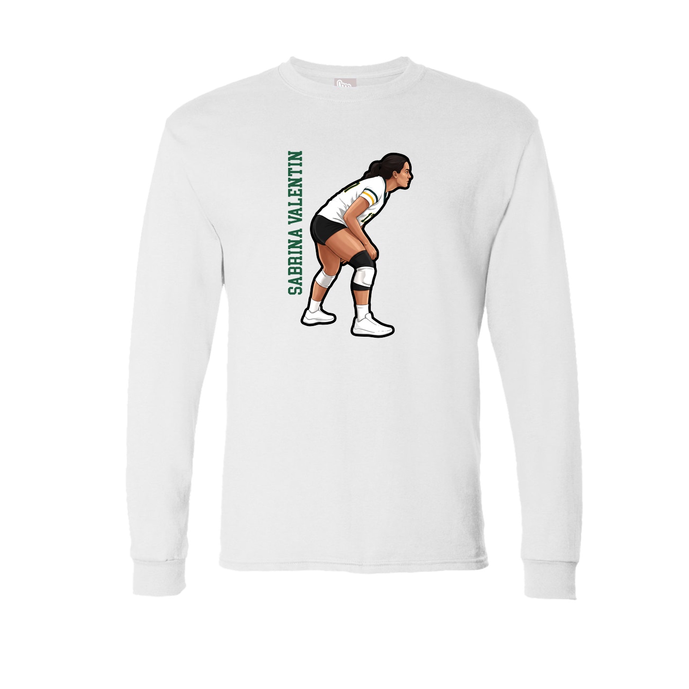 Long Sleeve Tee — Name Vertical in White
