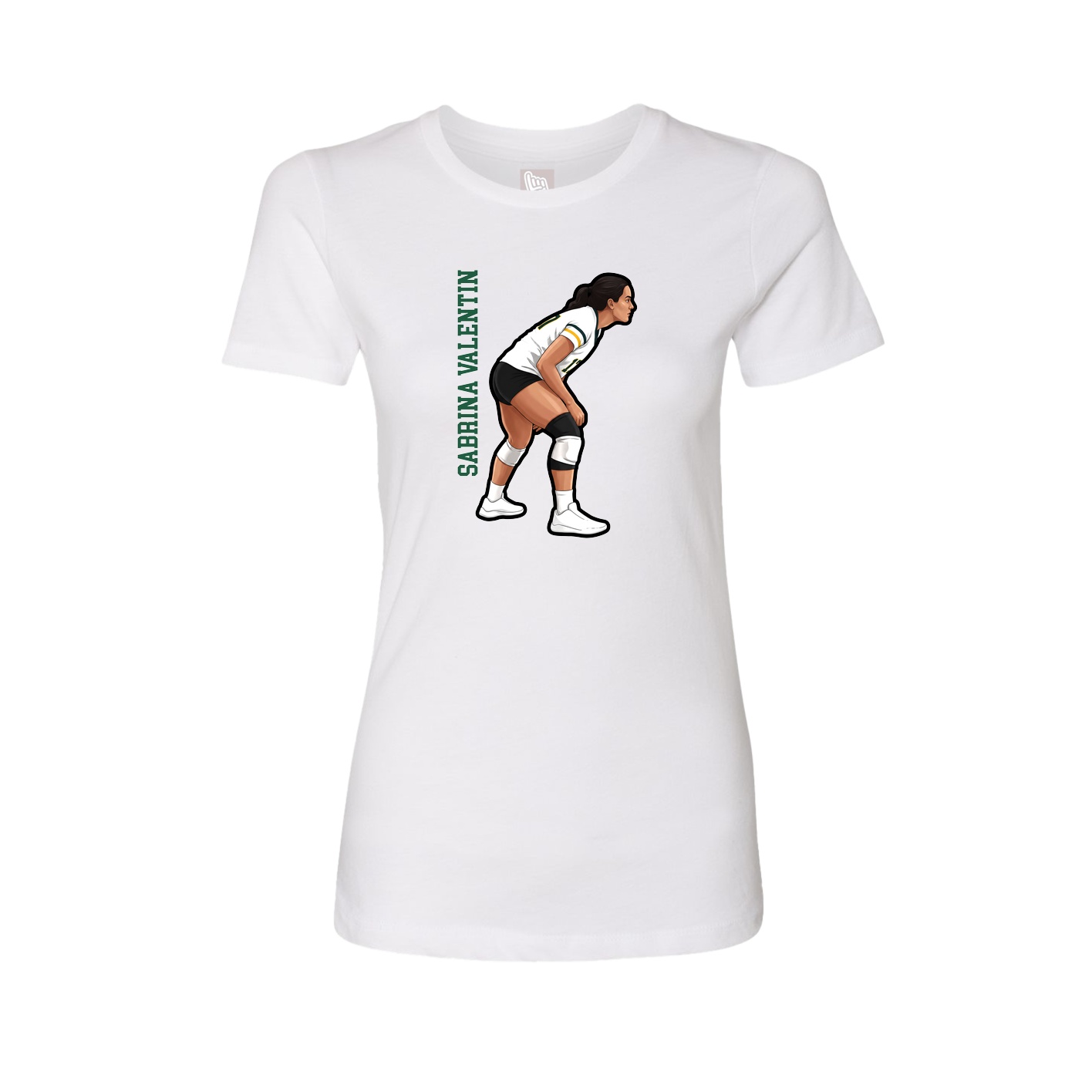 Fitted Women's Tee — Name Vertical in White