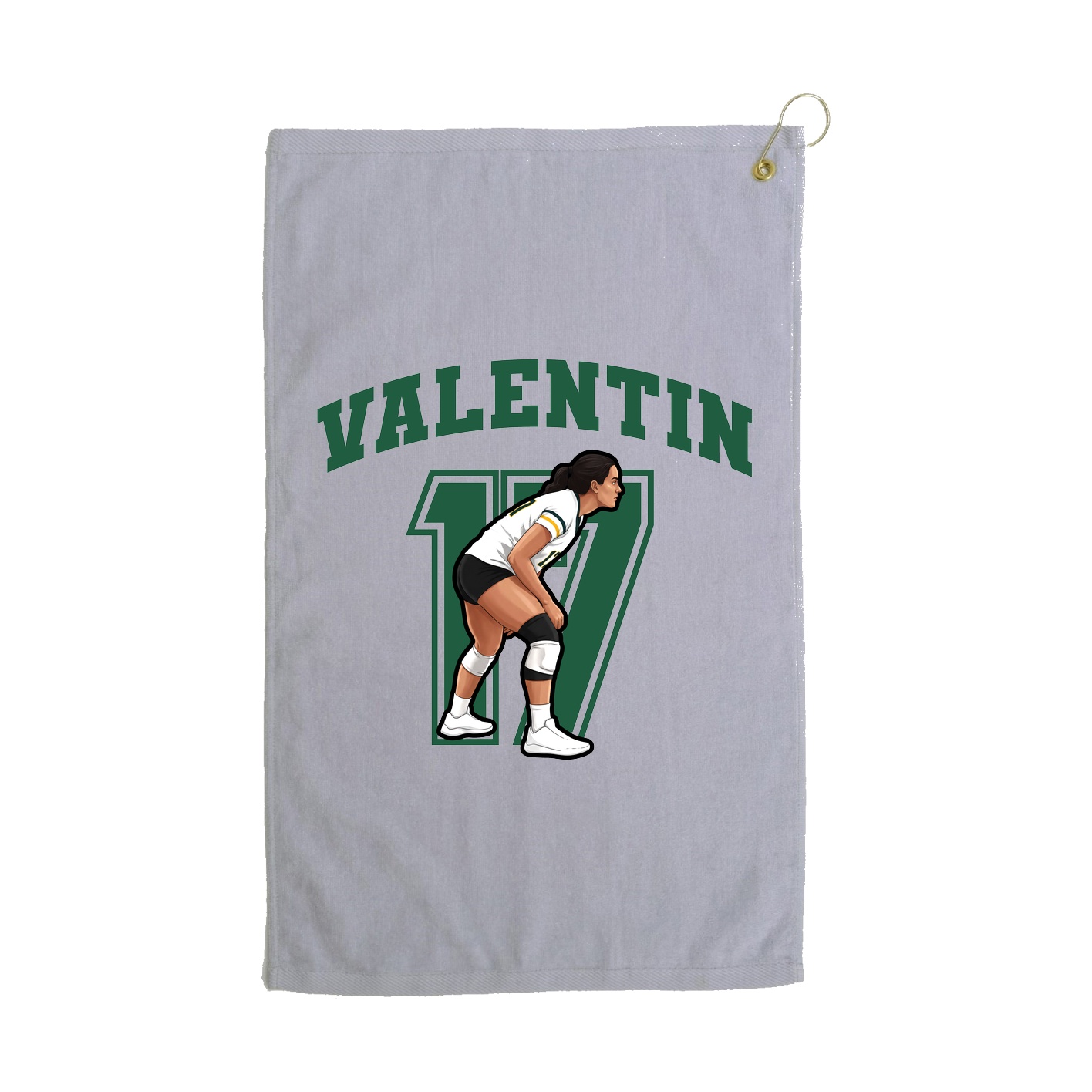 Golf Towel — Number in Grey