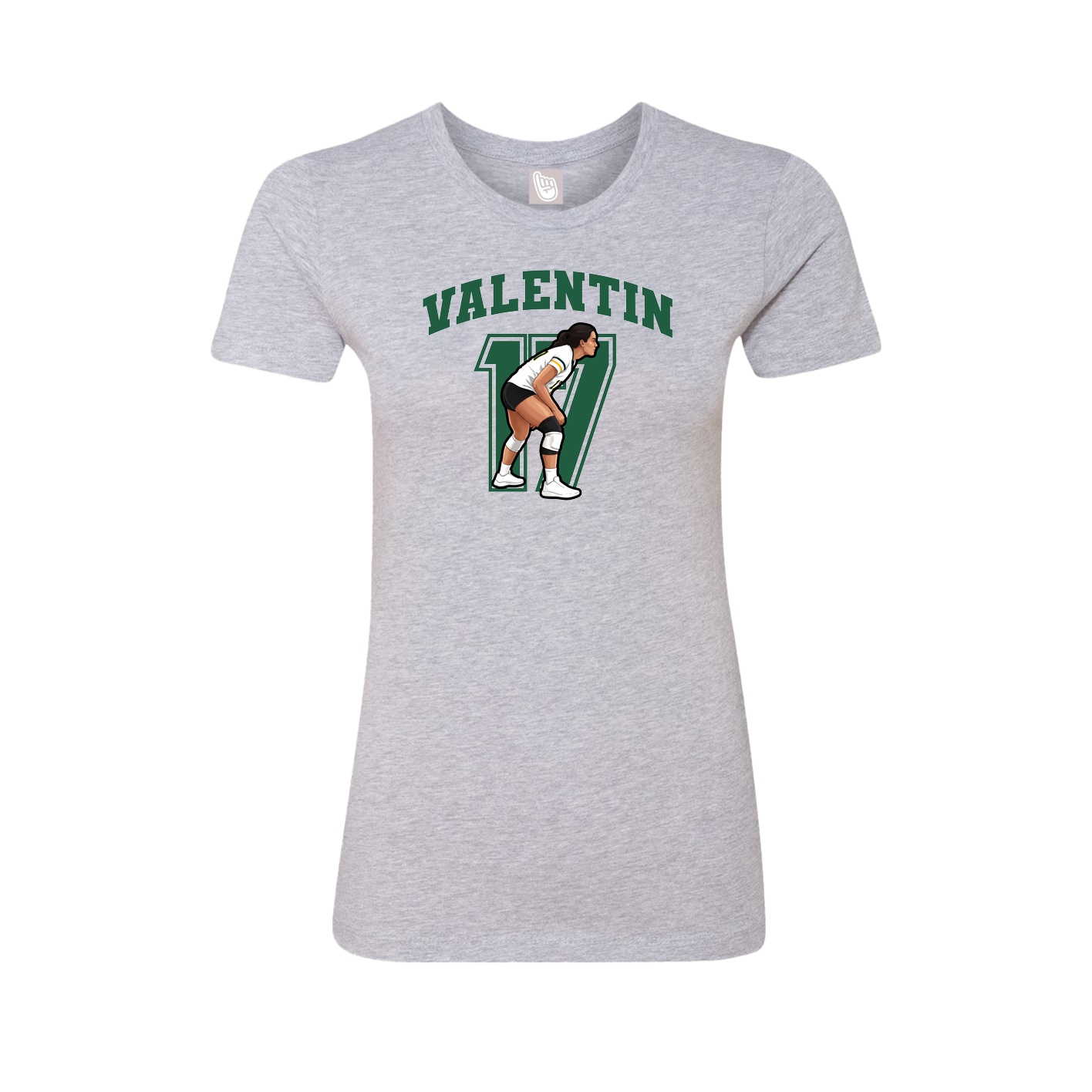 Fitted Women's Tee — Number in Grey