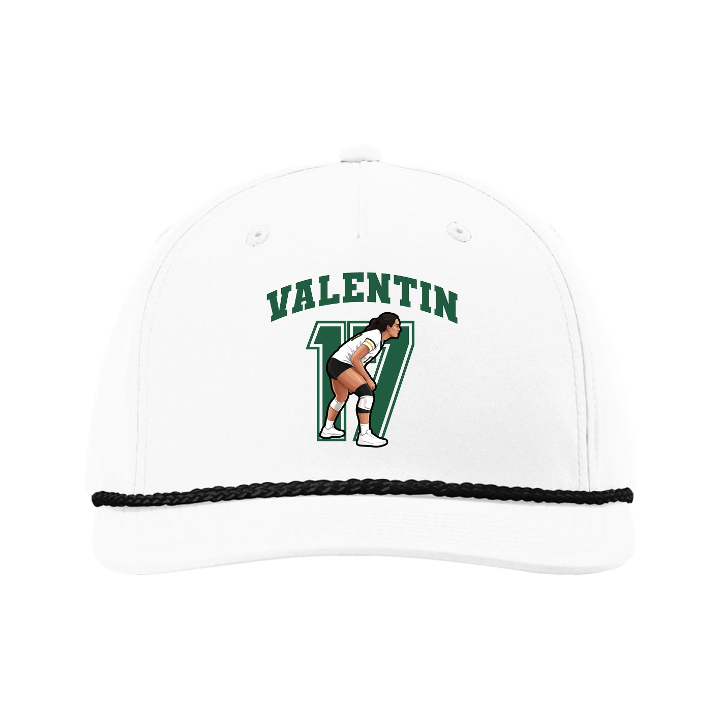 Five-Panel Classic Rope Cap — Number in White