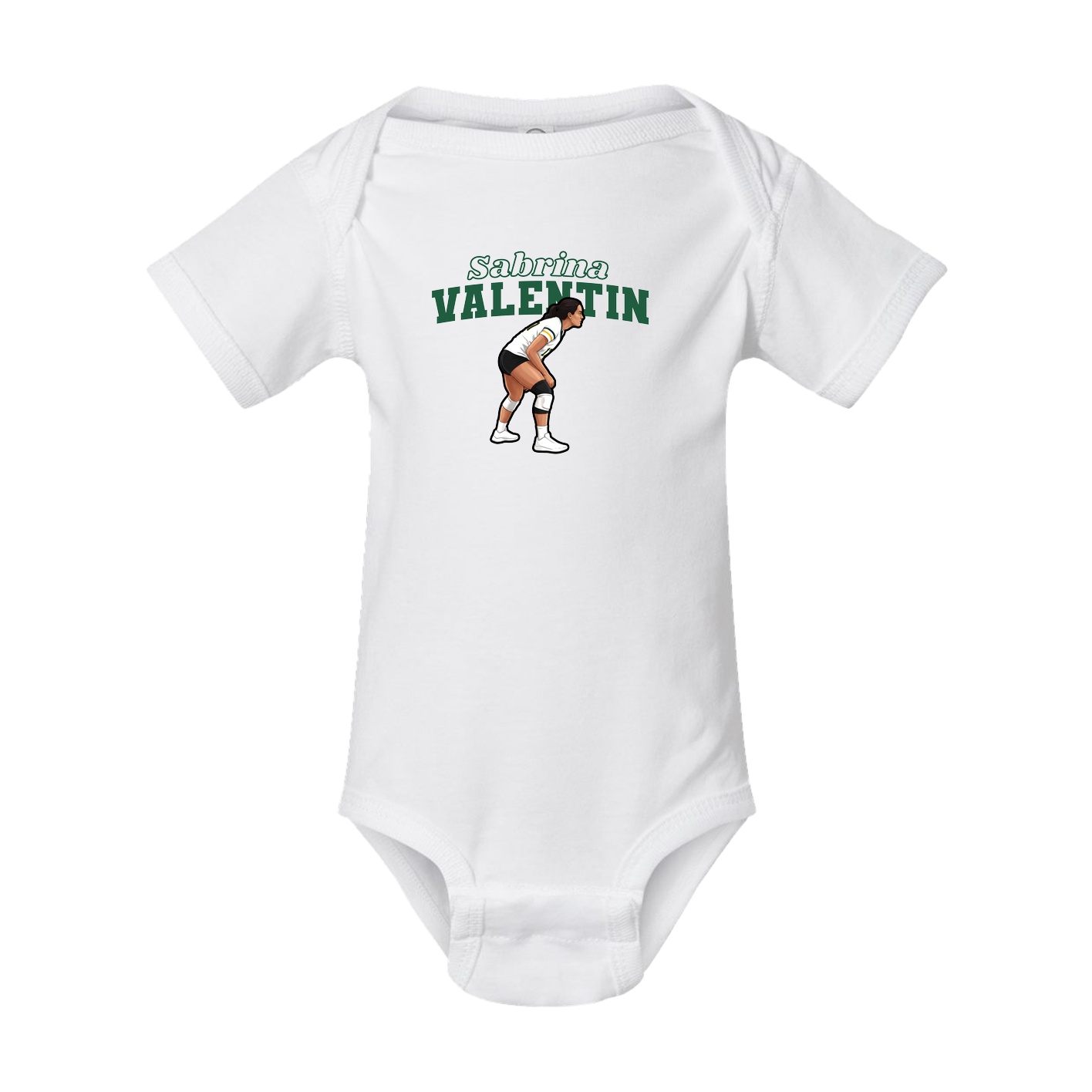 Baby Onesie — Name Arch in White