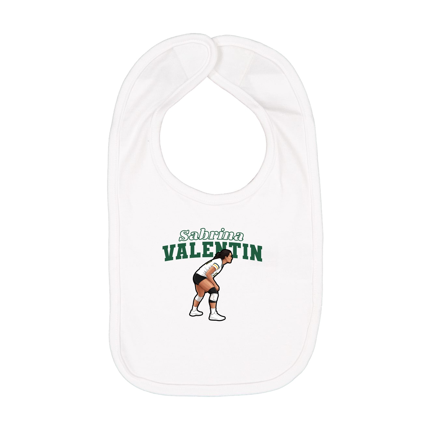 Infant Bib — Name Arch in White