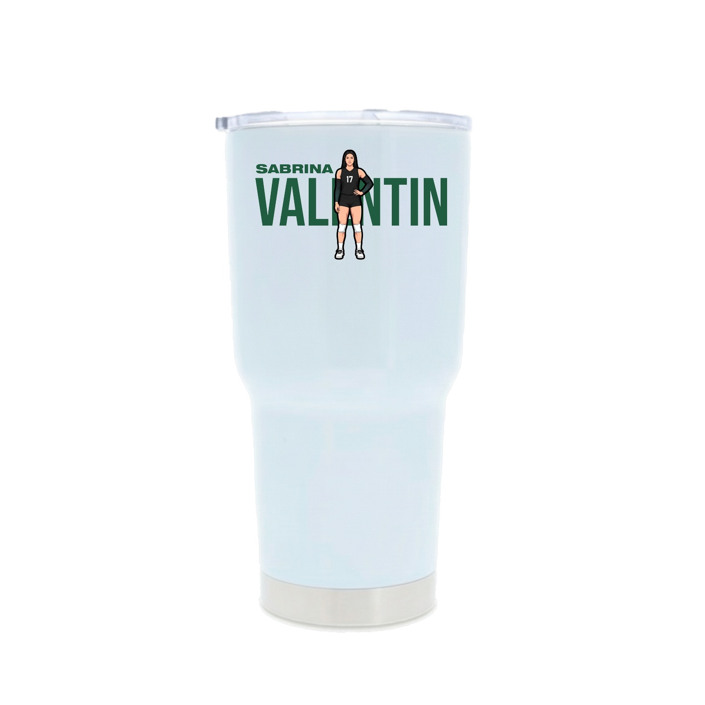 30oz Stainless Steel Tumbler — Player Name in White