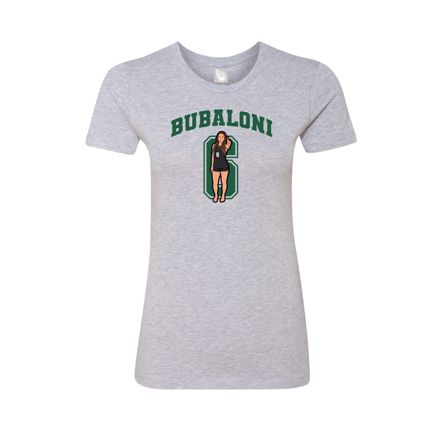 Fitted Women's Tee — Number in Grey